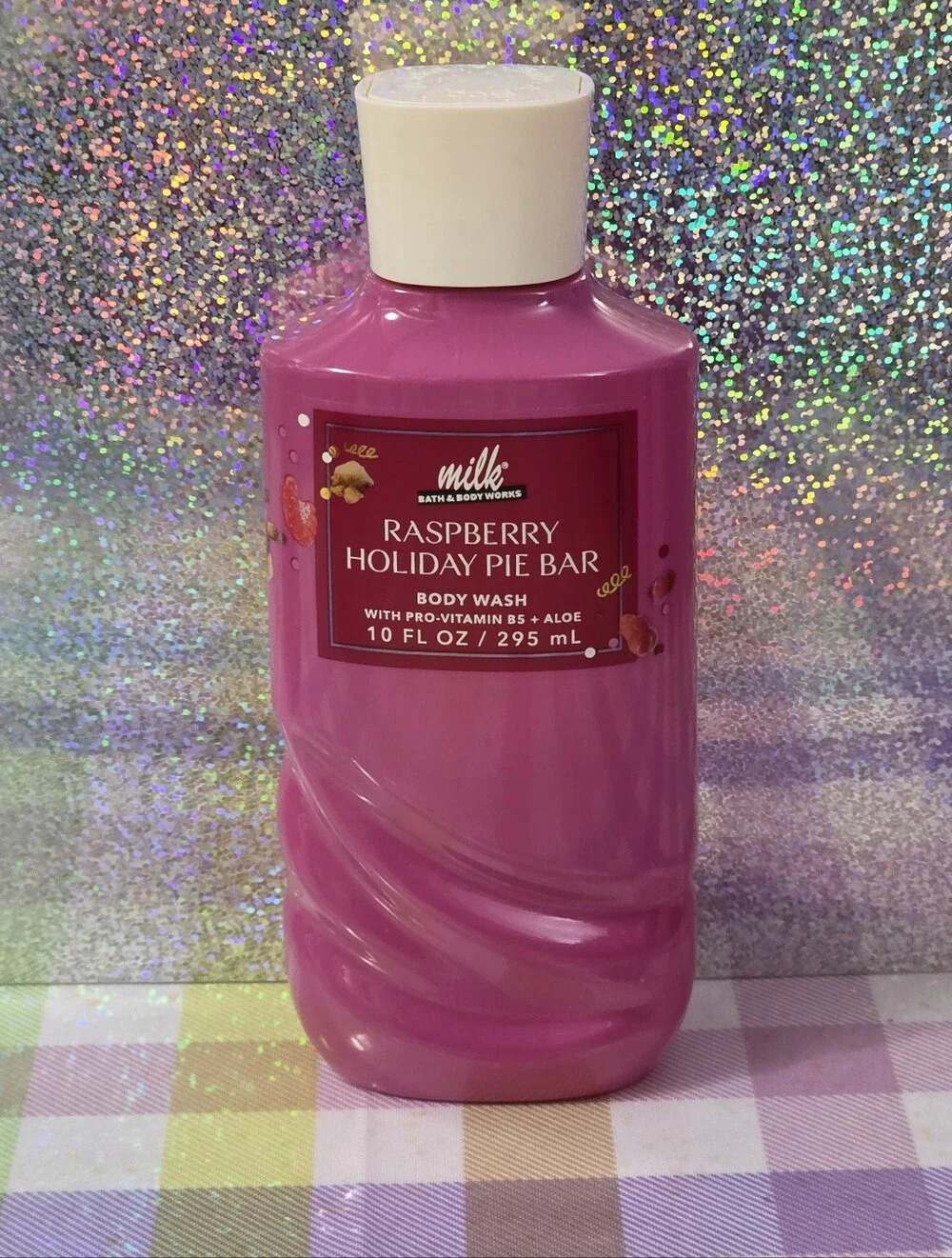 Bath & Body Works Milk Bar Bakery Raspberry Holiday Pie Bar Body Wash 10oz NEW